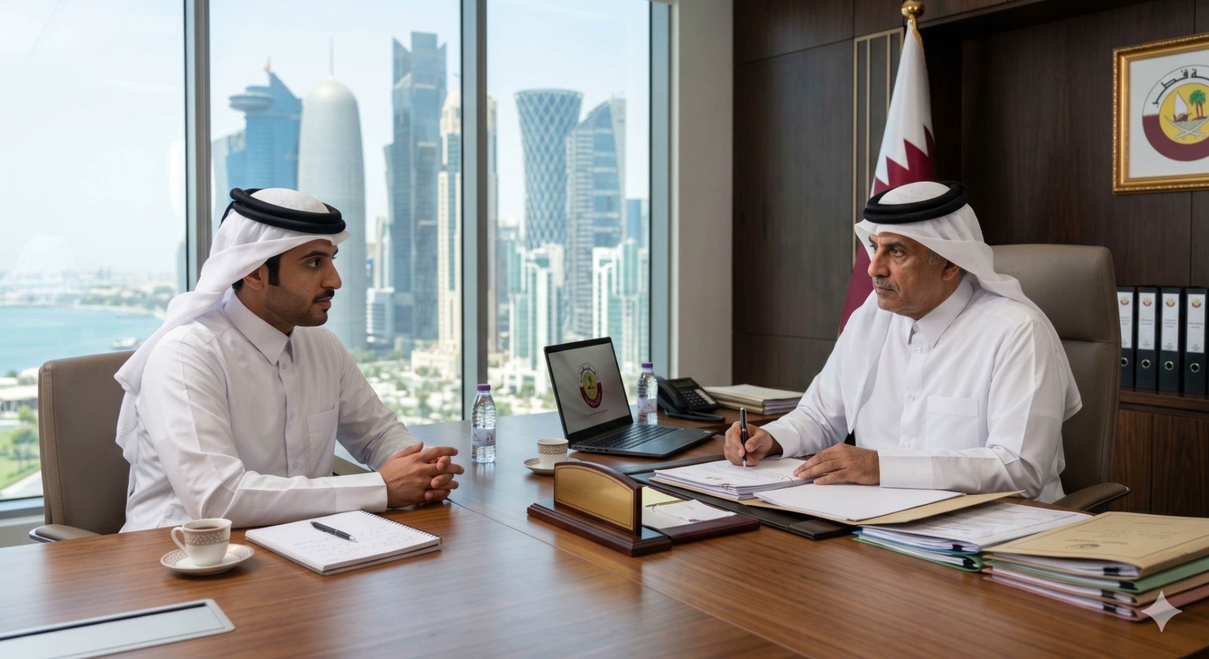 التحقيق الإداري مع الموظف العام في القانون القطري ضماناته، إجراءاته، والجزاءات التأديبية المترتبة عليه